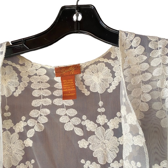Beautiful Scully Embroidered Swimsuit Coverup Kimono Sheer Excellent Condition. - Picture 6 of 14